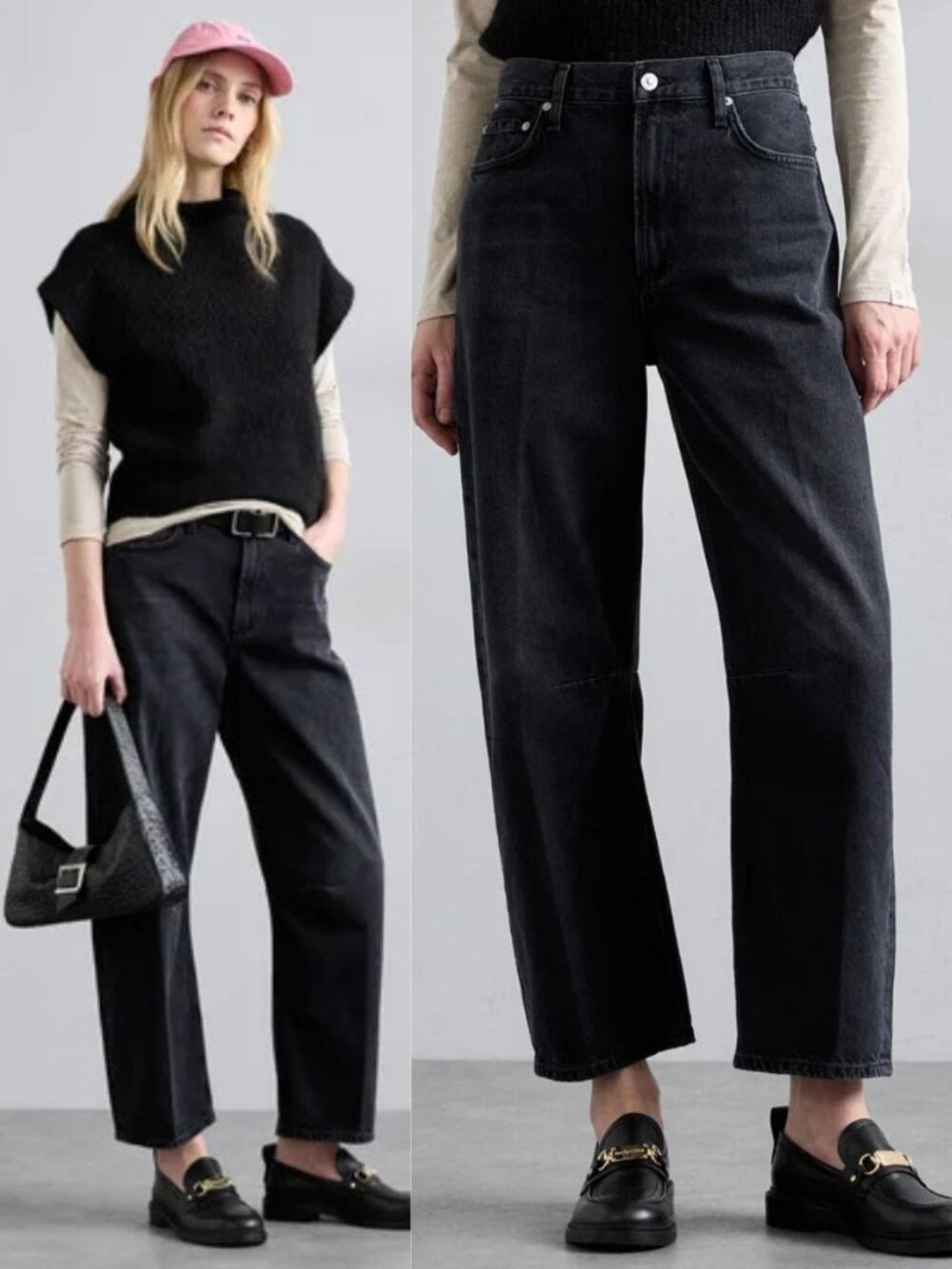 Citizens of Humanity Miro Jean Domino Black Relaxed Barrel Leg Denim NWT Size 30 - Picture 3 of 10